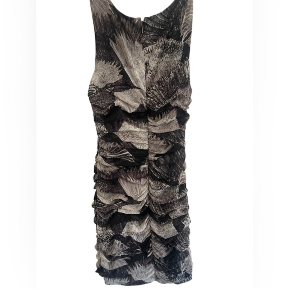 BCBGMaxAzria Roxanne Asymmetrical Ruched Mesh Cocktail Dress Size Medium - Picture 14 of 16